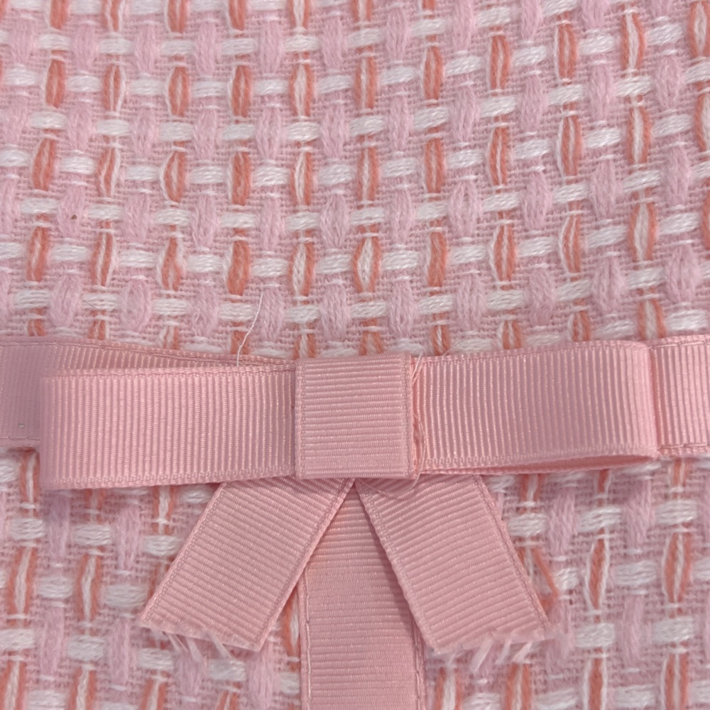 Vintage White & Pink Sheath Midi Dress plaid Tweed Cap Sleeves Size Large - Picture 4 of 13